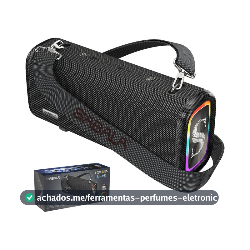 Caixa De Som Bluetooth 120w 20800mah Usb Sabala Dr-908 Pro Cor Preto