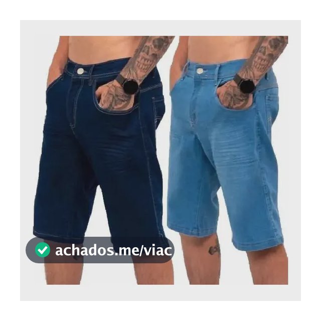 Kit 2 Bermudas Masculinas Jeans C\ Lycra Slim Fit