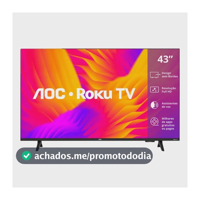 Smart Tv Aoc Led 43 Full Hd Wi-fi Roku Tv Sem Bordas