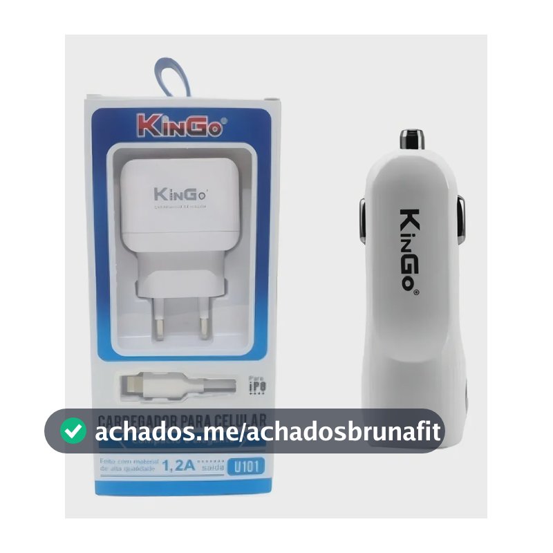 Kit Carregador De Tomada Kingo + Carregador Veicular