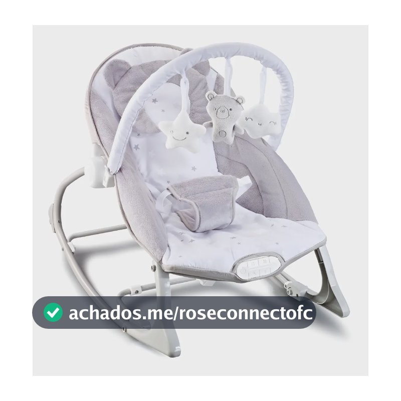 Cadeira de Descanso Musical Urso Polar Até 18kgs cor cinza e branco Maxi Baby