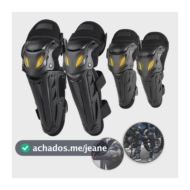 Kit De Proteção Gold Care Para Motociclista: Joelheiras e Cotoveleiras Ajustáveis Com Velcro