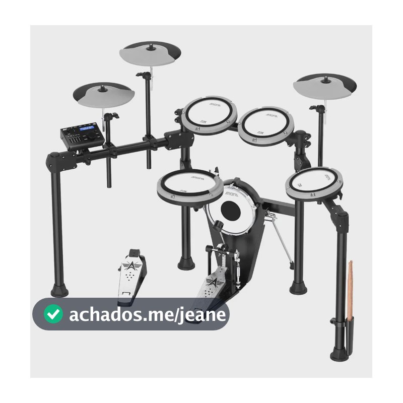Bateria Eletrônica Aroma TDX-23 II com Bluetooth e Pads em Malha