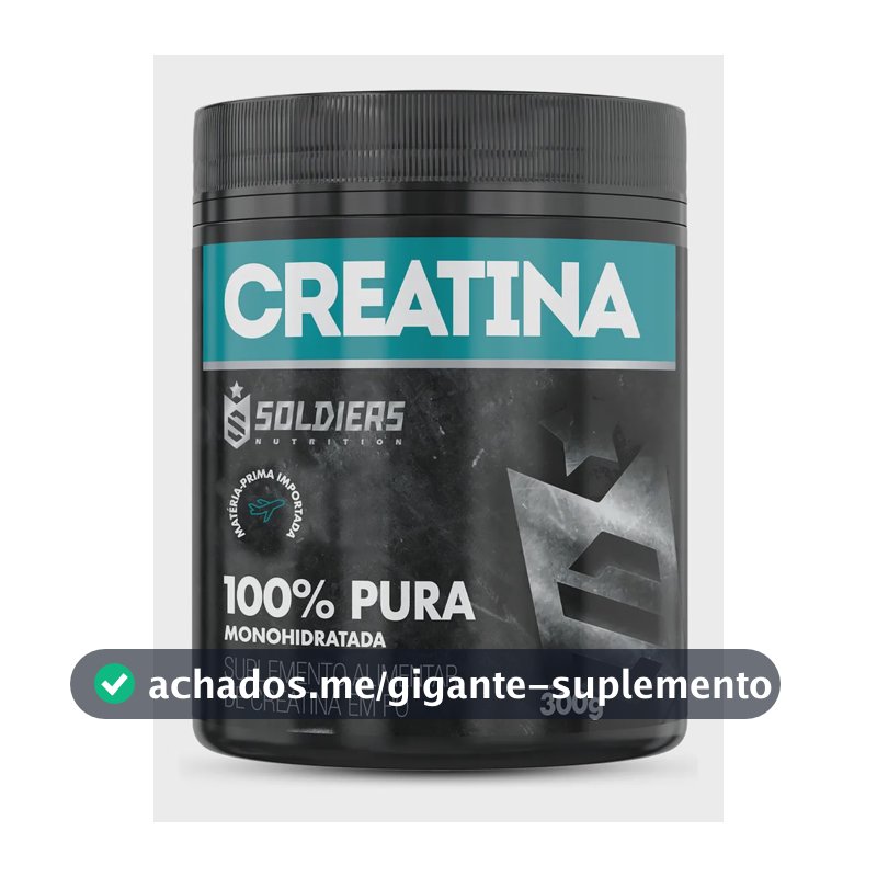 Creatina Monohidratada Pote 300g Soldiers Nutrition 100% Sem Sabor