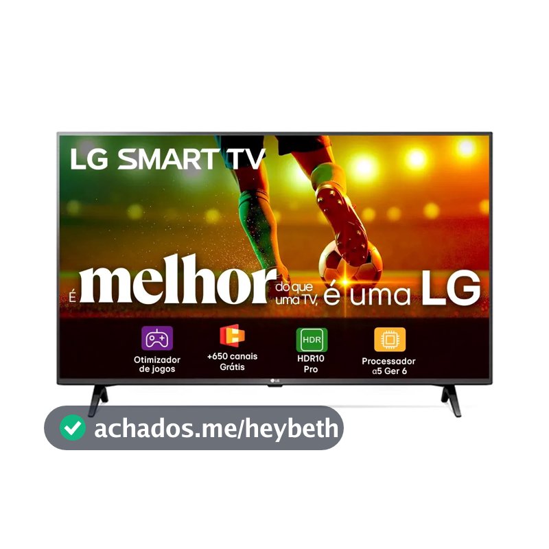 Smart TV LG 43"Full HD, Processador A5 Ger6, AI, Alexa e webOS 23 - 43LR6700PSA