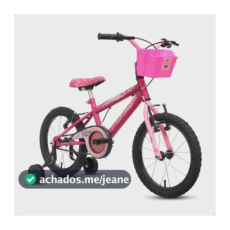 Bicicleta Aro 16 Infantil Feminina Stone Barbie Rosa Rodinha E Cesta