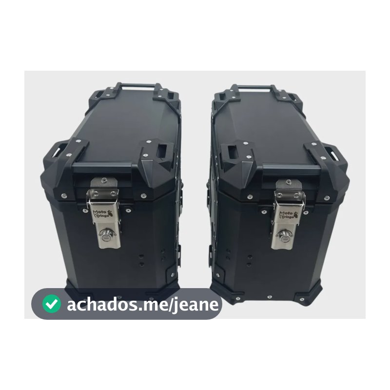 Par De Baú Lateral Preto Alumínio Premium 30l Cada