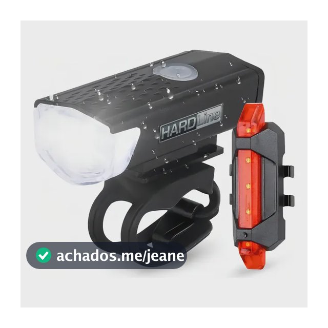 Kit Farol E Lanterna Para Bicicleta Hardline Recarregável Usb 400 Lúmens À Prova D'água Preto
