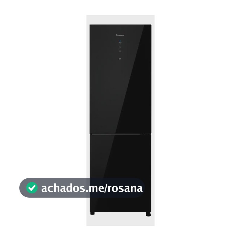 Refrigerador Panasonic 407l Black Glass Nr-bb41gv2b Preto