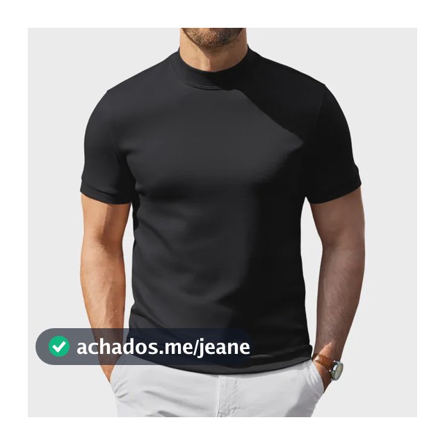 Camisa Masculina Coofandy, Gola Simulada, Manga Curta, Model