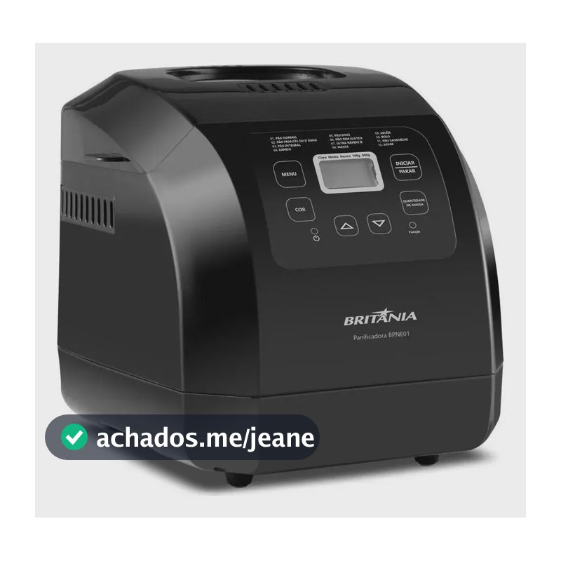 Panificadora Britânia Digital 12 Programas 3l Bpne01 127v Preto 127v