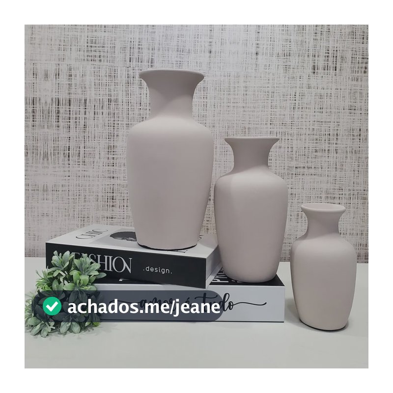 Enfeite Rack Preto Vaso Decorativo Objeto Decoração Ceramica Cor Nude Vaso Jad
