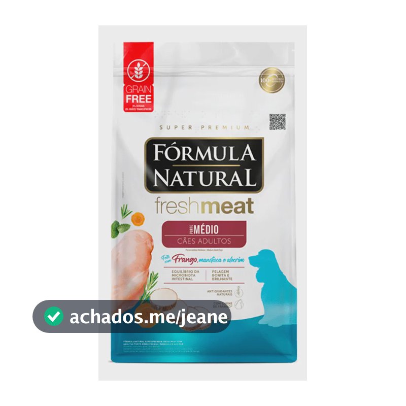 Fórmula Natural Fresh Meat Ração Cães Adulto Médios 2,5kg
