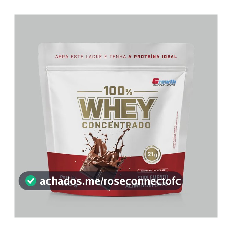 100% Whey Concentrado 450g Growth Supplements Chocolate