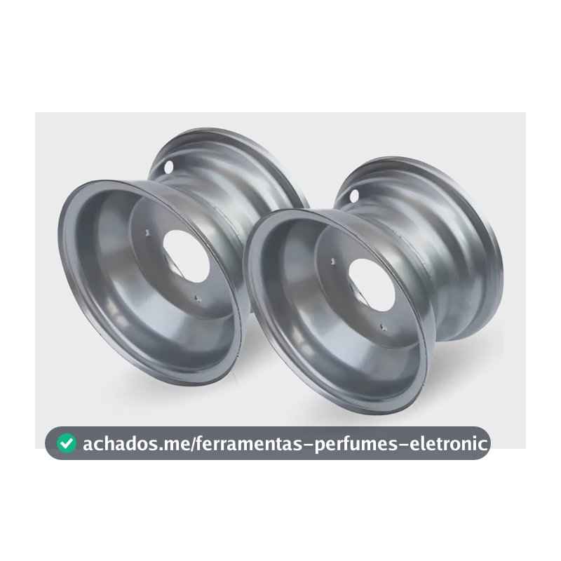 Kit 2x Rodas Aro 06 P/ Pneu 145x70-6 - Dsr Prateado