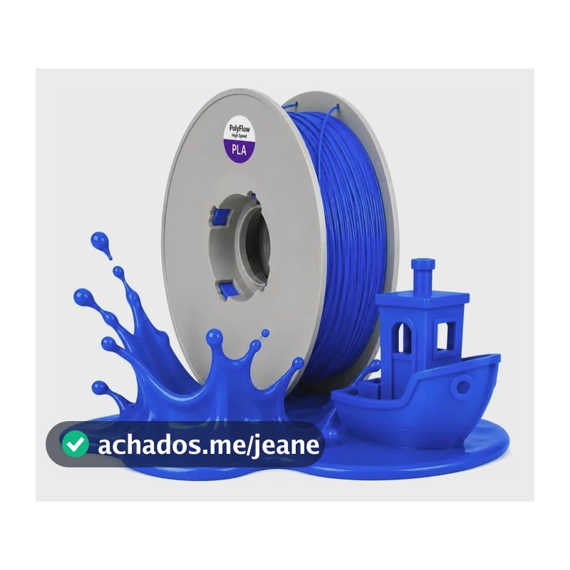 Filamento 3d Pla Polyflow 1,75mm Premium - High Speed 1kg Azul-claro