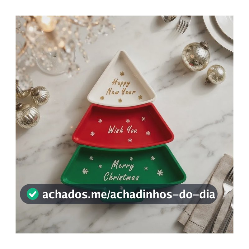Petisqueira Árvore Natal 3 Peças Decorativa Multicolorido