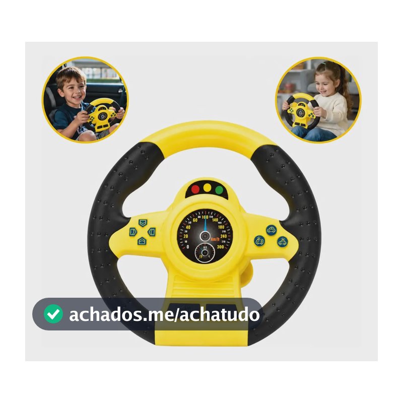 Volante Brinquedo Infantil Musical Gira 360o Sons De Carro