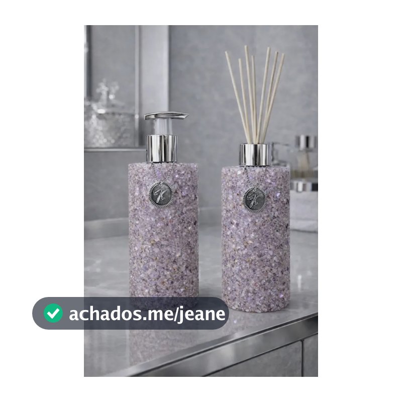 Kit Vidro Aromatizador E Saboneteira Banheiro Ametista Ametista