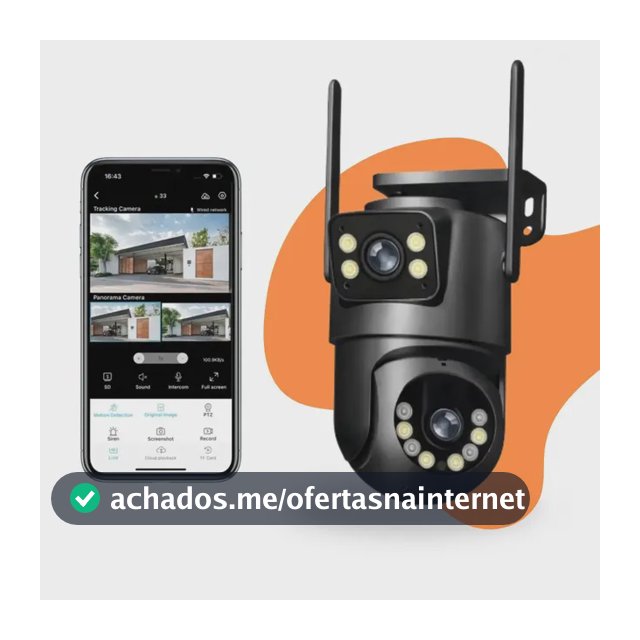 Câmera De Segurança Ip Interna Externa Wifi A28/a31/8695 Dome Lente Dupla Lentes 2 Em 1 Prova Dagua Ip66 App Icsee/yoose Vigilância Visão Noturna Infravermelho Alarme Auto Tracking Brazuca Preto