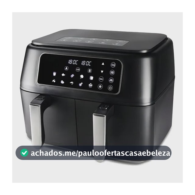 Fritadeira Elétrica Air Fryer Hamilton Beach Dual, 8 Litros e Painel Digital com 12 Funções Pré-Programadas