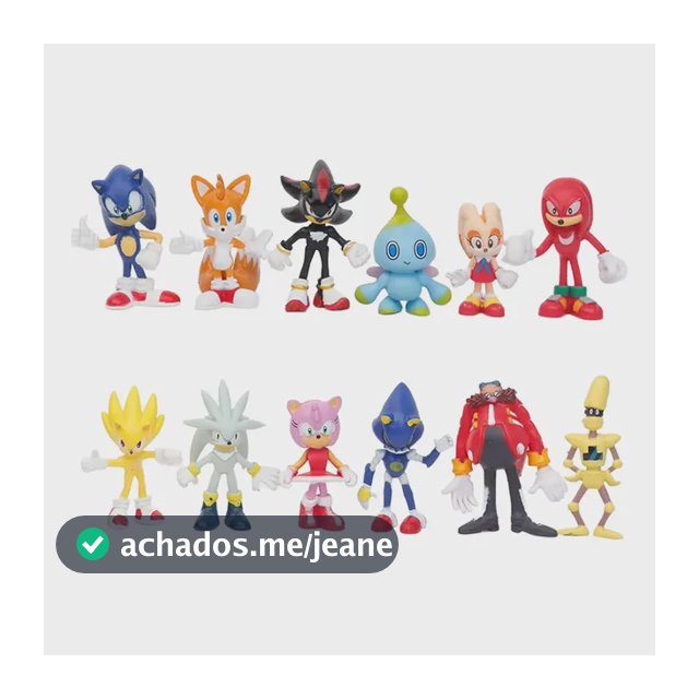 Kit C/ 12 Bonecos Sonic Miniaturas Action Figure 5cm