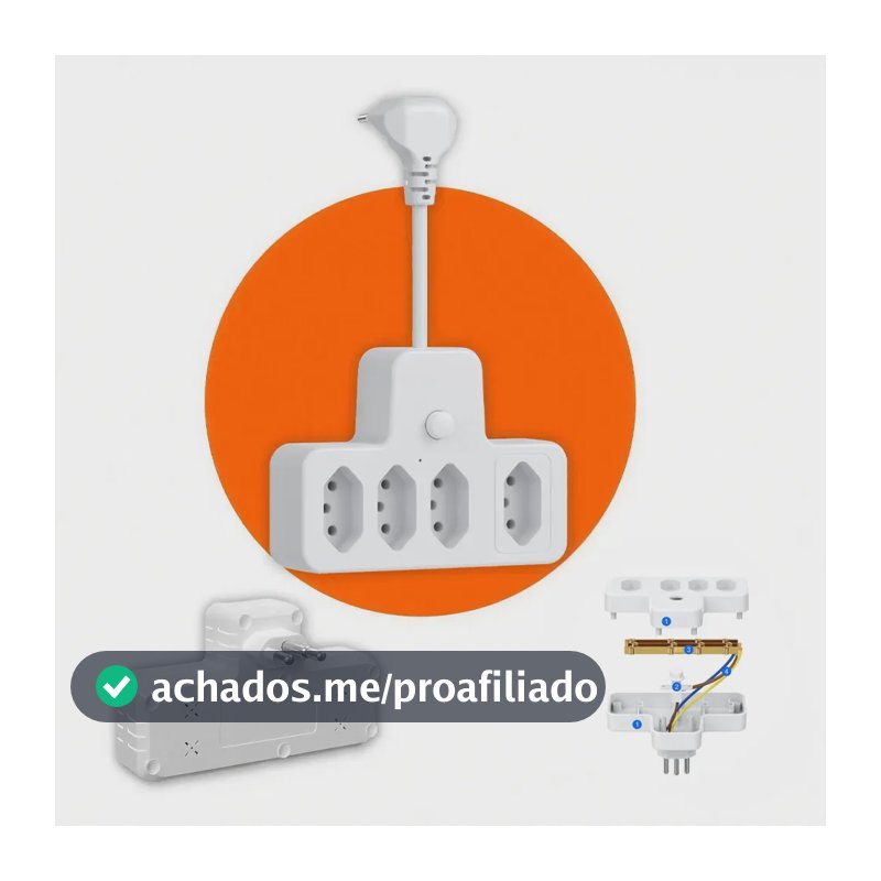 Conector De Extensão Portátil 3 Universal Plug Carregador Tomada De 4 Tomadas