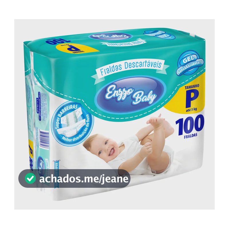 Fralda Descartável Enzzo Baby P 100 Unidades