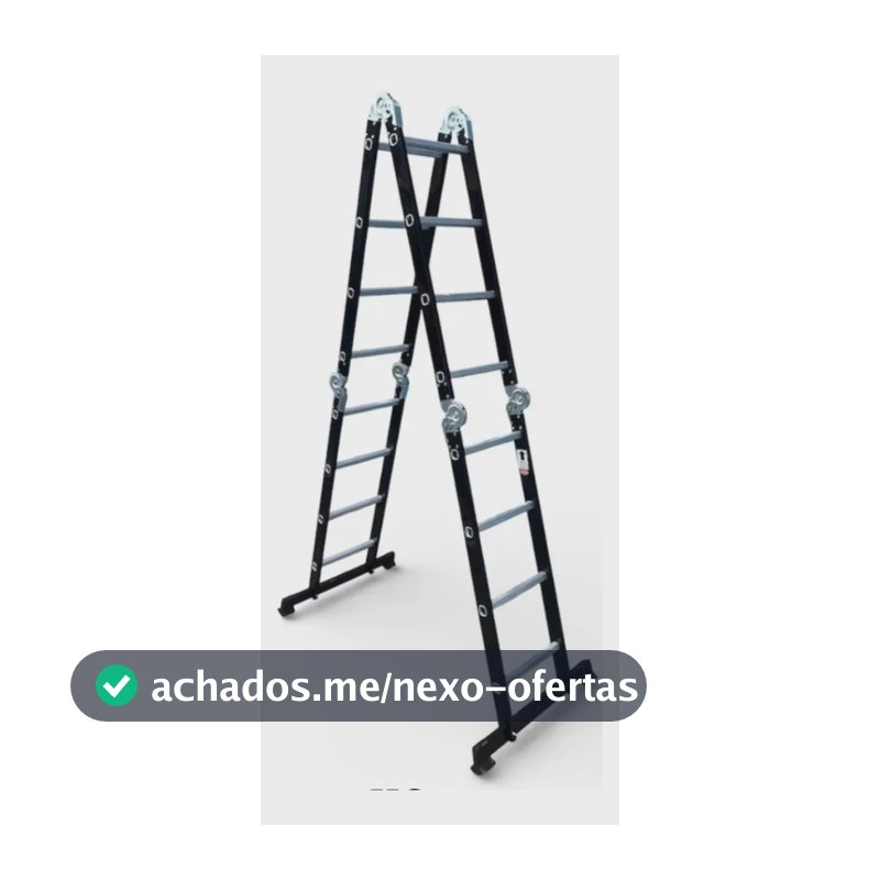 Escada Multifuncional Alumínio 4x3 Zumax 12 Degraus 3,15m Preto