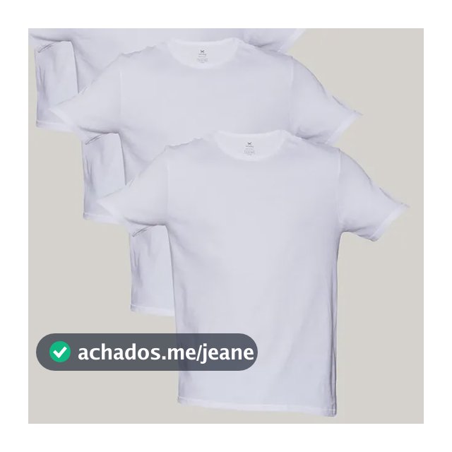 Kit 5 Camisetas Básicas Masculinas Algodão Branca Hering  Branco Xg Liso