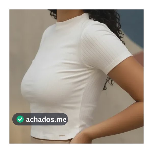 Blusa Cropped Feminina Básica Canelada Lunender