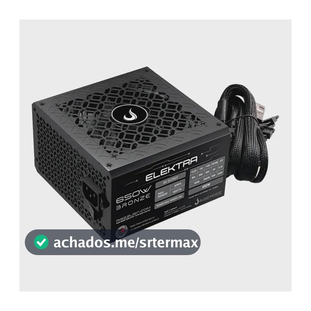 Fonte Rise Mode Elektra 650w Rm-psu-elk-650-b Para Pc Preto
