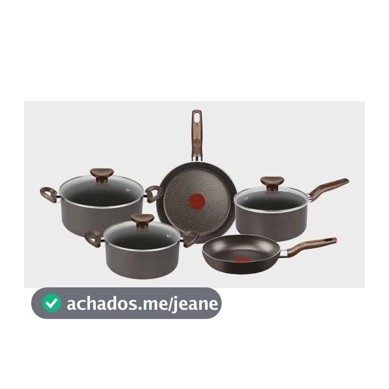 Jogo Panelas Rochedo Antiaderente Expert 5 Peças Resistente Cor Chocolate