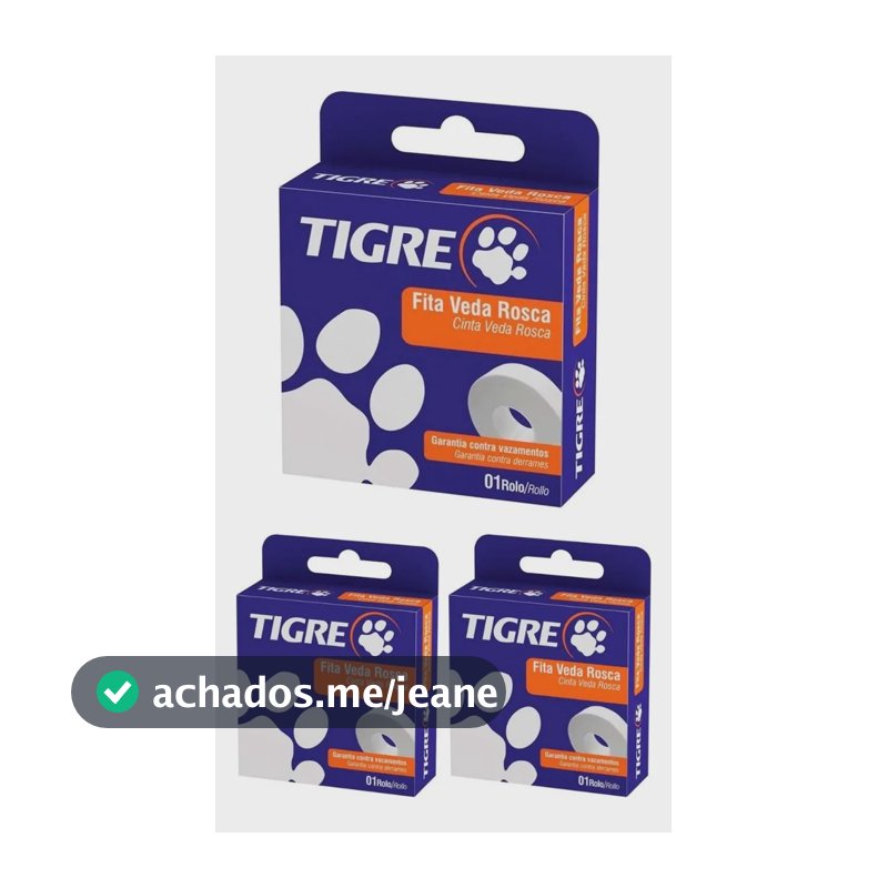 Kit 3 Veda Rosca Tigre 18mm X 25 Metros