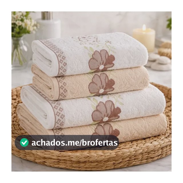 Jogo De Toalhas Karsten 100% Algodão Floral Grossa 4 Peças
