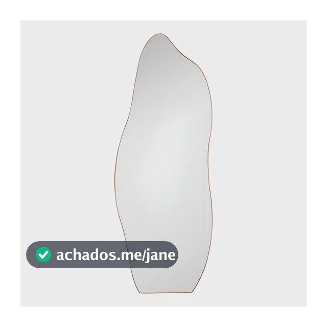 Espelho Orgânico Grande Corpo Inteiro 170x70 Couro Mod Flame Cor da moldura Preto Rei Dos Vidros