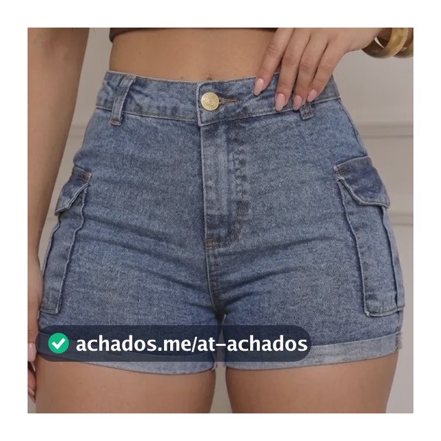 Short Jeans Feminino Cintura Alta Cargo Com Lycra Hot Pants