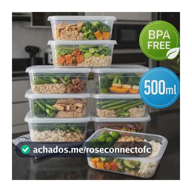 Kit 10 Potes Transparentes 500ml Bpa Free Microondas Freezer Transparente