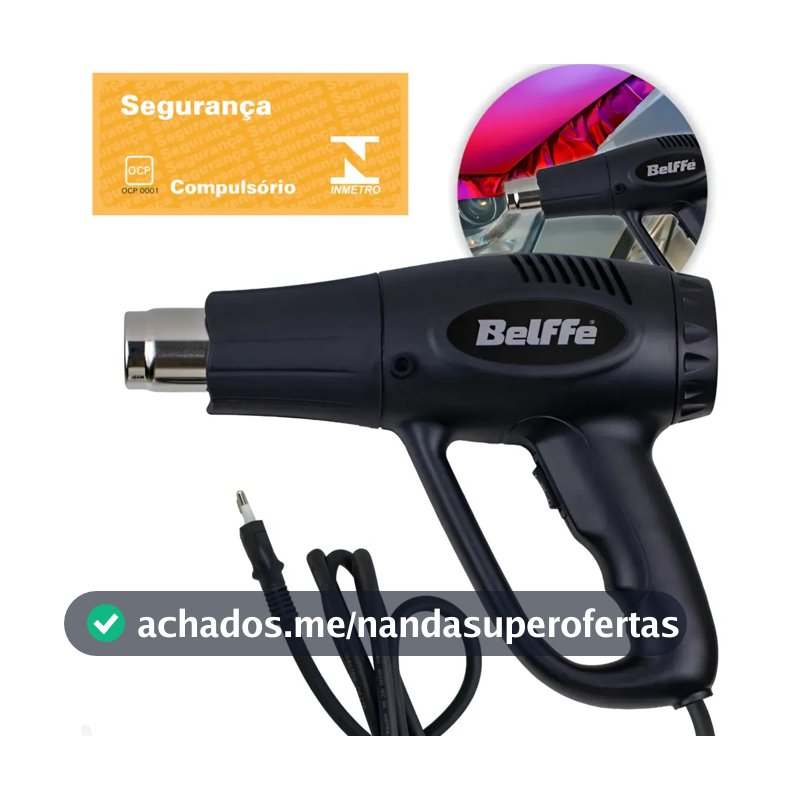 Soprador Térmico 2 Estágios Ar Quente 1500/2000w Belffe Cor Preto