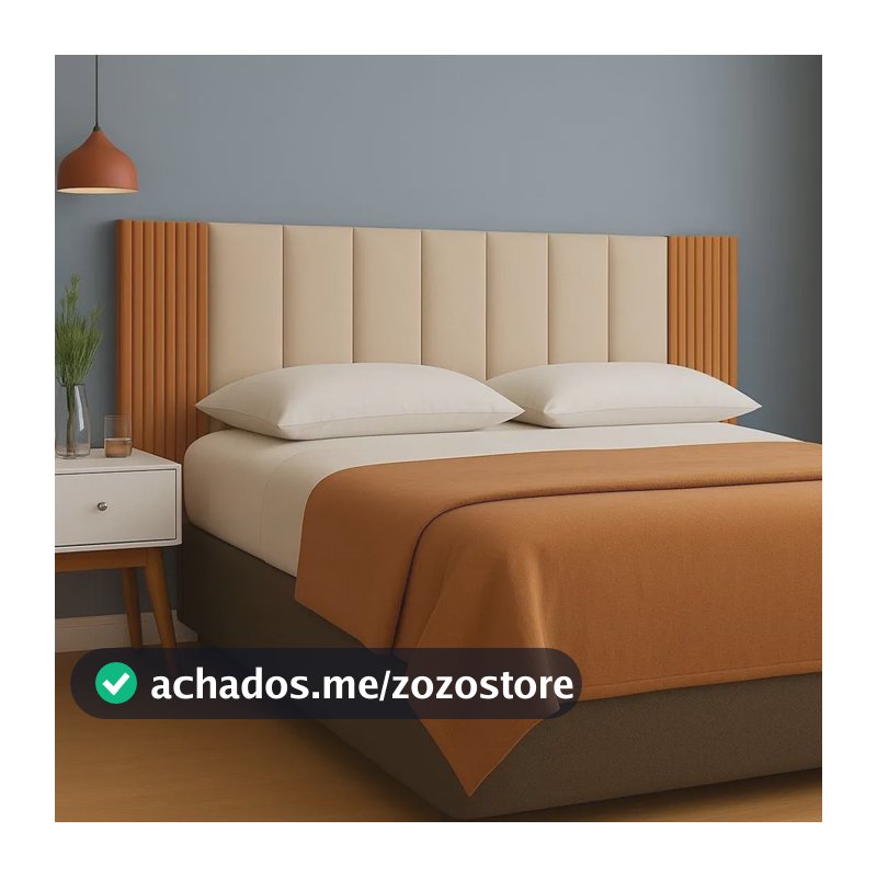 Cabeceira Modular Cama Casal Kit 5 Cabeceira E 4 Ripado Mdf Bege