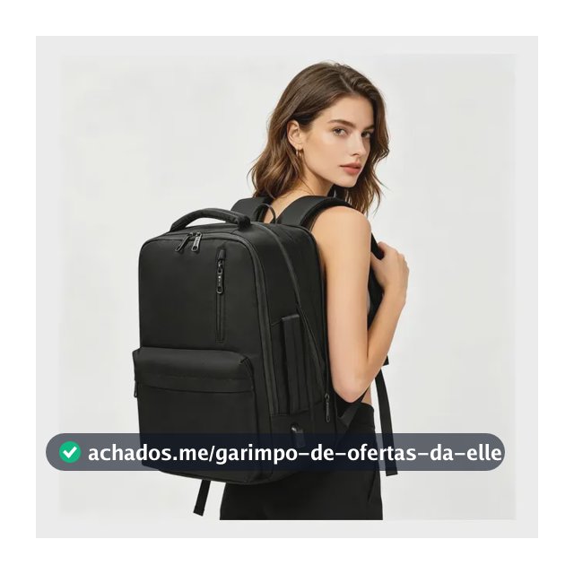 Mochila para Notebook Feminina Expansível de 25L a 40L, com USB e Impermeável