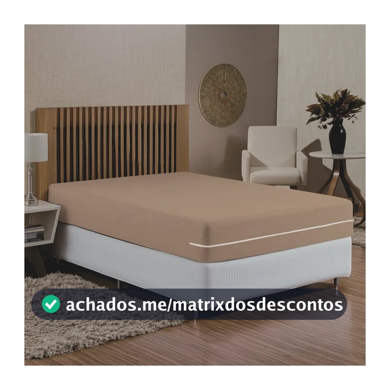 Capa Para Colchão Casal Malha Resistente Rapido Cor Avela