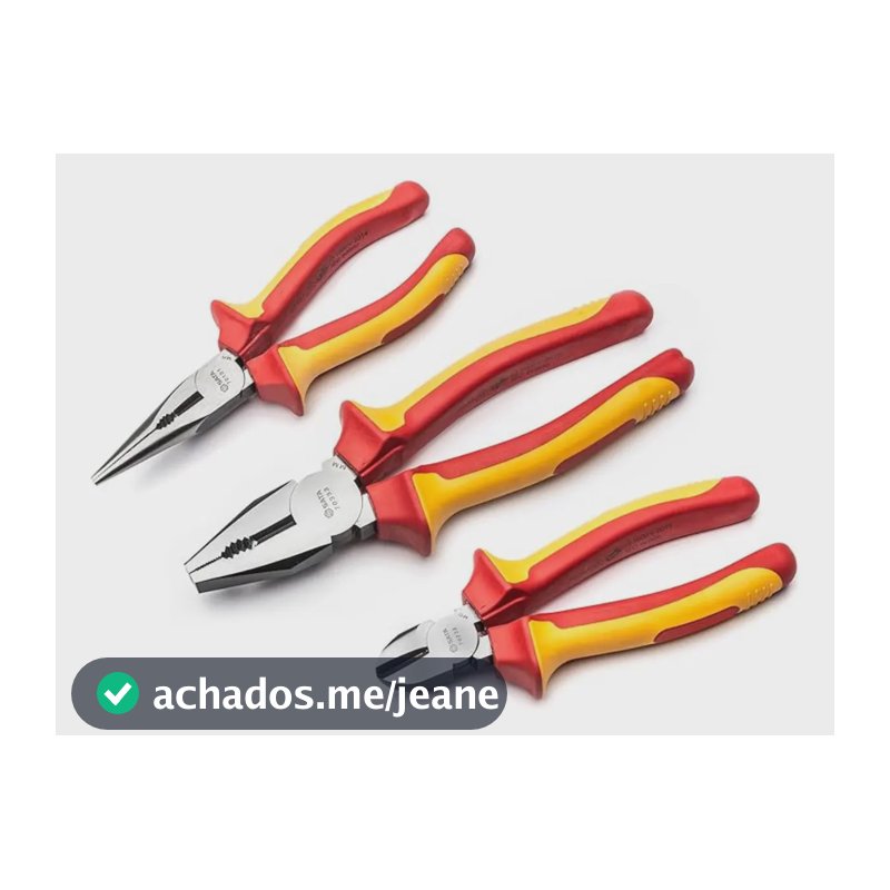 Jogo De Alicates Isolados Vde Com 3 Peças St09261sj - Sata