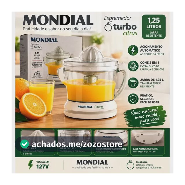 Espremedor Turbo Citrus, Mondial, 25W - E-01