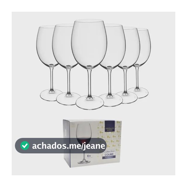 Jogo 6 Taças Cristal Titanium Vinho Tinto 580ml