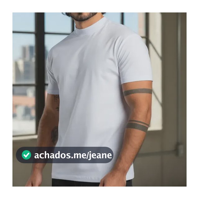 Camiseta Gola Média Masculina Slim Premium Básica Elegante
