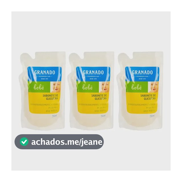 Kit 3 Sabonetes Líquidos Granado Bebê Glicerina Tradicional 250ml Refil