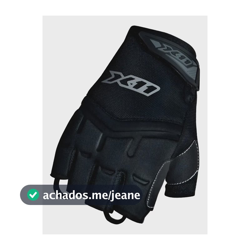 Luva X11 Fit X Frio Moto Motociclista Motoqueiro Touch Cor Preto Meio Dedo (1/2) Tamanho G