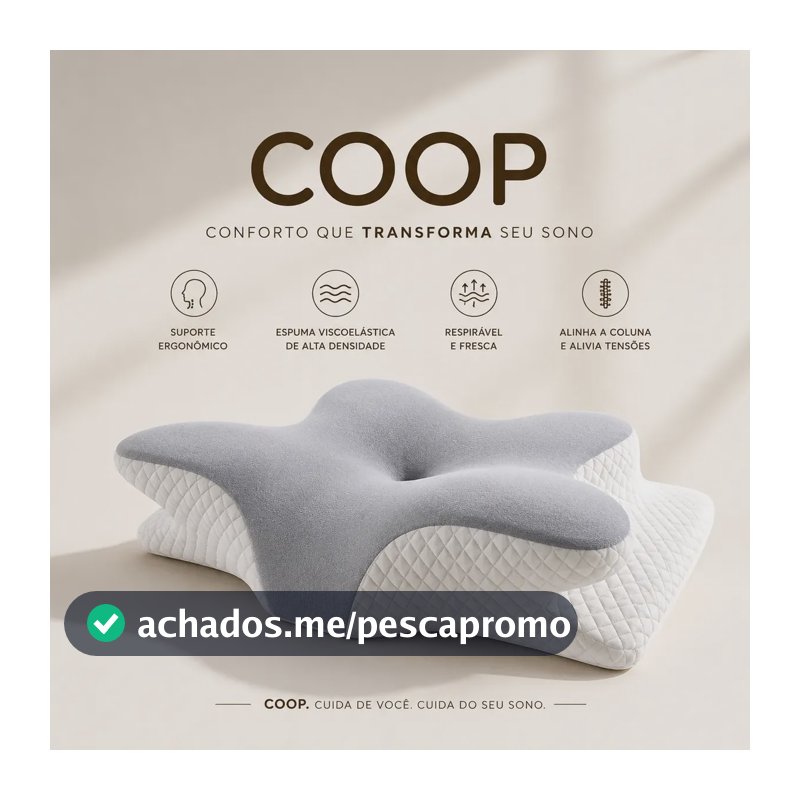 Travesseiro Ortopédico Cervical Borboleta Coop Cinza