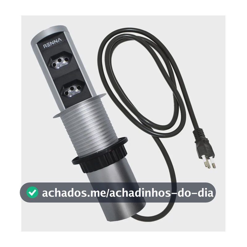 Torre 2 Tomadas De Embutir Subida Automática Cor Prateado